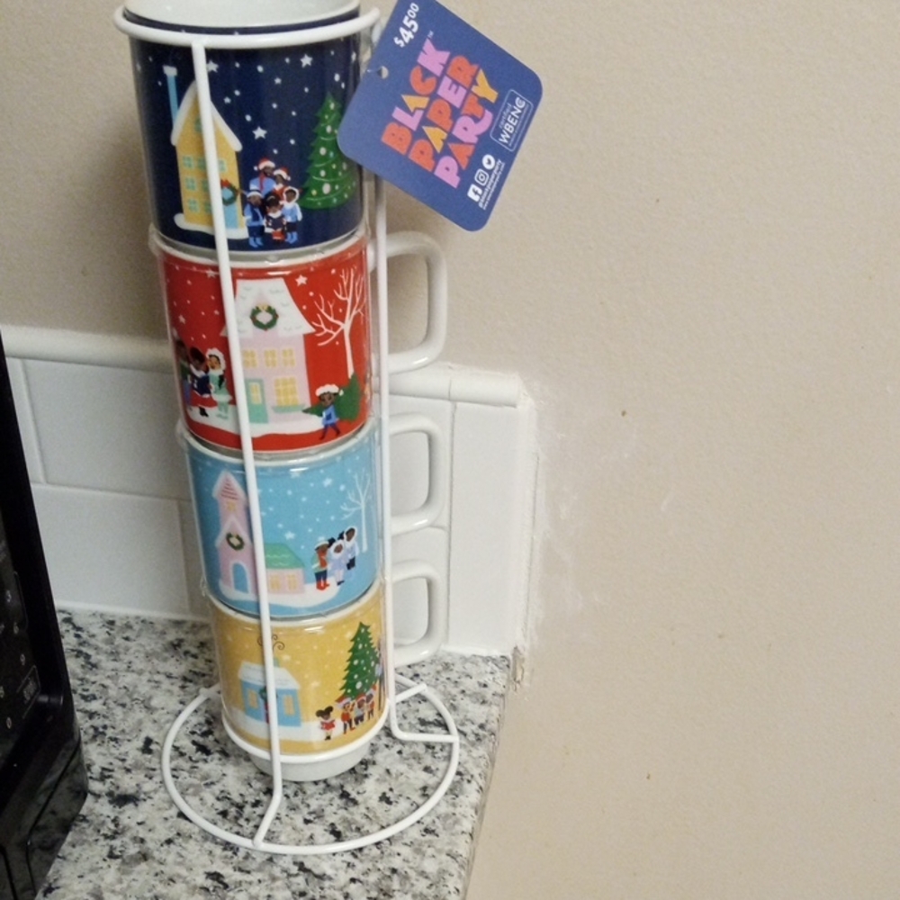 Black Paper Party Holiday Mug Set
